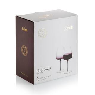 JoyJolt 26.8 oz. Black Swan Red Wine Glasses (Set of 2) JB10310