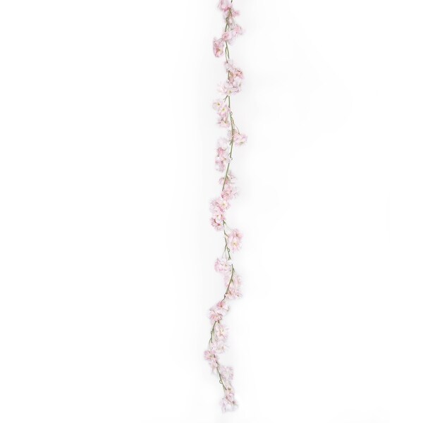 Set of 2 Light Pink Artificial Cherry Blossom Flower Garland Hanging Vine 5.75ft