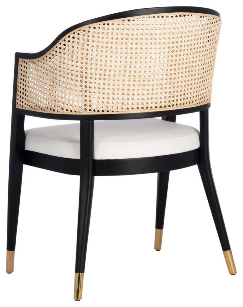 Joliet Rattan Dining Chair Black/Natural Set of 2   Tropical   Dining Chairs   by Virgil Stanis Design  Houzz