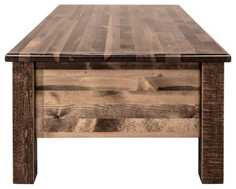 Montana Woodworks Homestead Wood Coffee Table with 6 Drawers in Brown   Rustic   Coffee Tables   by Homesquare  Houzz