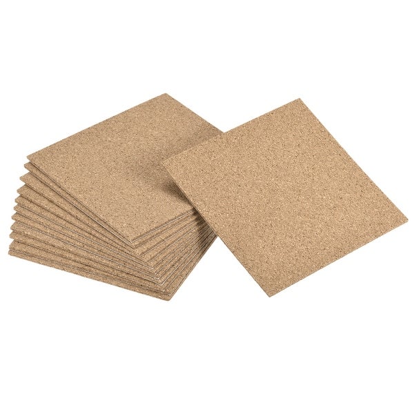 100x100x2mm Square Coasters Cork Cup Mat Pad Adhesive Backed 12pcs - Wood