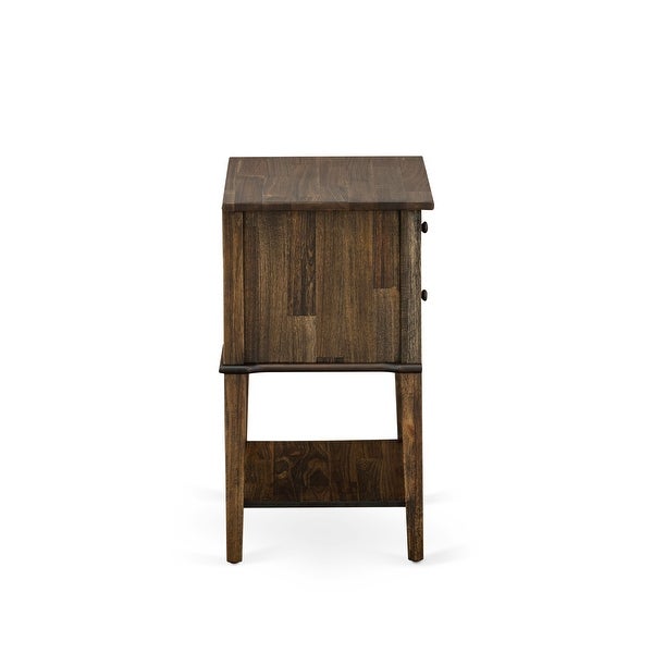 Wood Night Stand with 2 Wood Drawers for Bedroom - Stable and Sturdy Constructed (Finish Options Available)