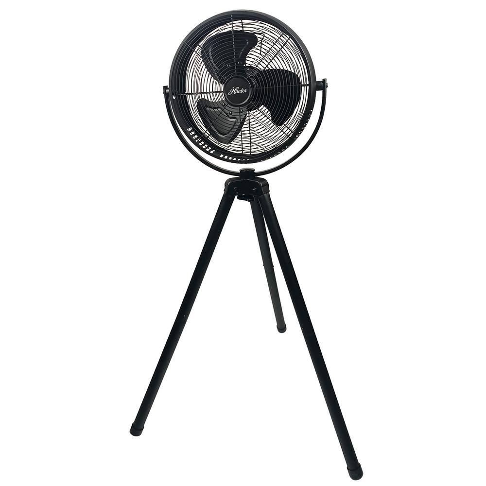 Hunter Retro All-Metal 12 in. Oscillating Pedestal Fan with Tripod Stand 90646