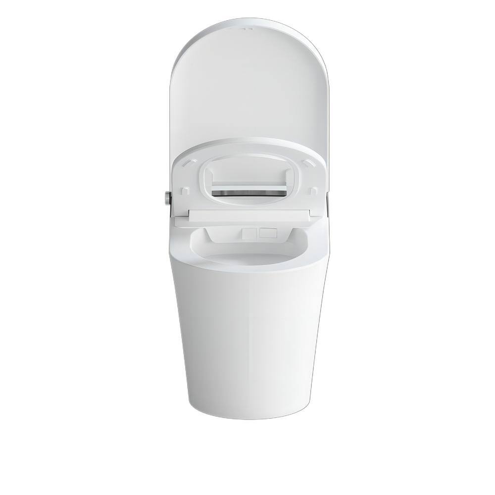 Tatayosi 1-Piece 3.8L1 GPF Single Flush Smart Toilet in White Seat Included with Auto-Flush Warm Water Air Drying Function J-H-W156668043