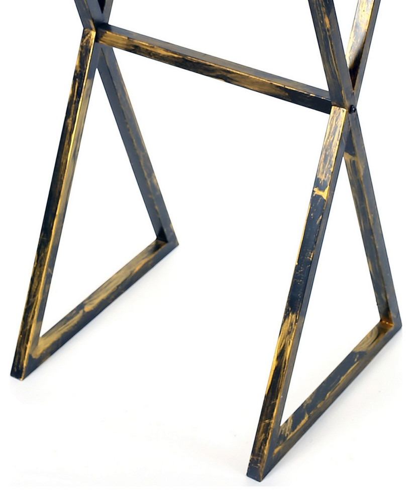 35.5 Stone Top Plant Stand With X Legs  Black and Gray   Industrial   Plant Stands And Telephone Tables   by VirVentures  Houzz