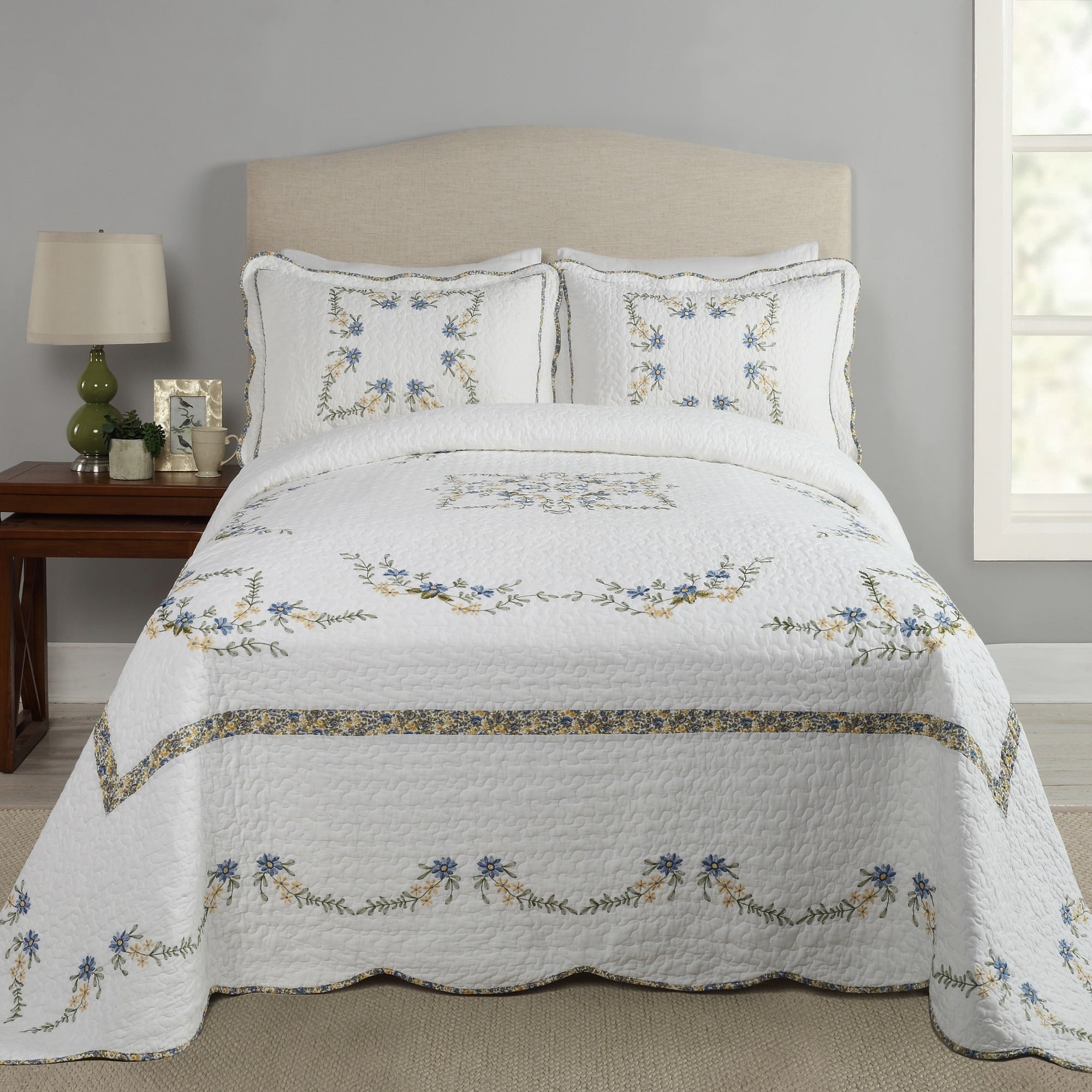 Modern Heirloom Heather Bedspread， Twin， Multi