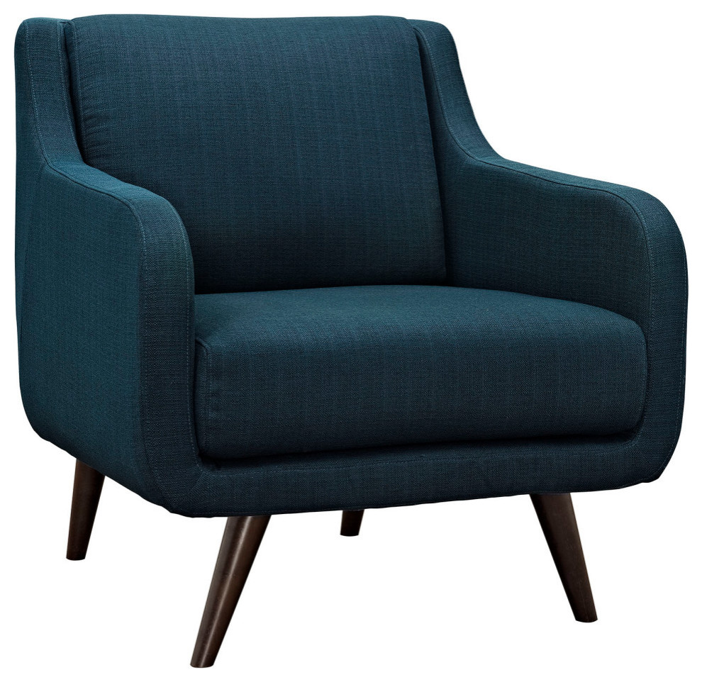 Mila Azure Upholstered Fabric Armchair   Midcentury   Armchairs And Accent Chairs   by Virgil Stanis Design  Houzz