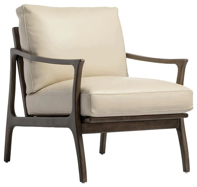 Yeriel Lounge Chair  Astoria Cream Leather   Contemporary   Indoor Chaise Lounge Chairs   by Virgil Stanis Design  Houzz