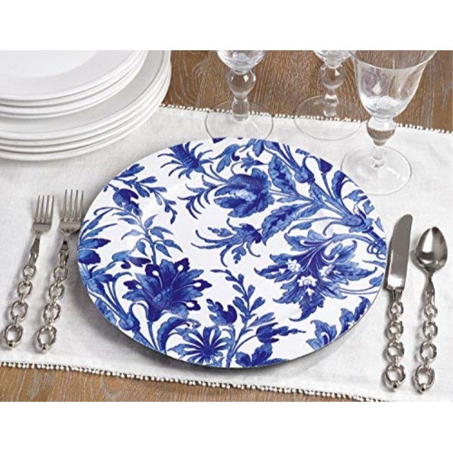 Fennco Styles Decoraitve Garden Flower Print 14 Charger Plates-Set of 4