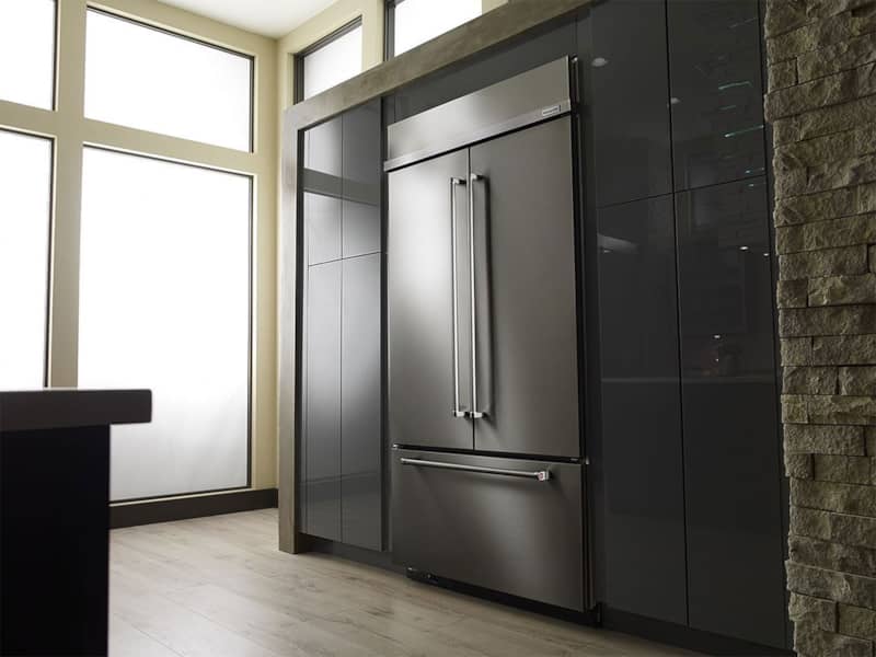 KitchenAid 42 Stainless Steel Built-In French Door Refrigerator With Platinum Interior Design