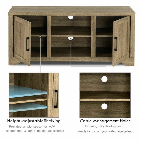 Rustic TV Stand Entertainment Center Storage Cabinet - 58