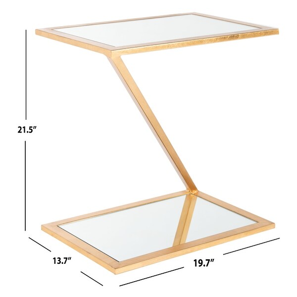 SAFAVIEH Treasures Andrea Gold/ Mirror Top Accent Table - 19.7