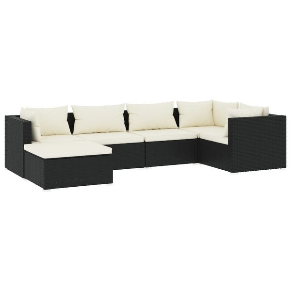 vidaXL Patio Lounge Set Outdoor Sectional Sofa Set Table Garden Poly Rattan