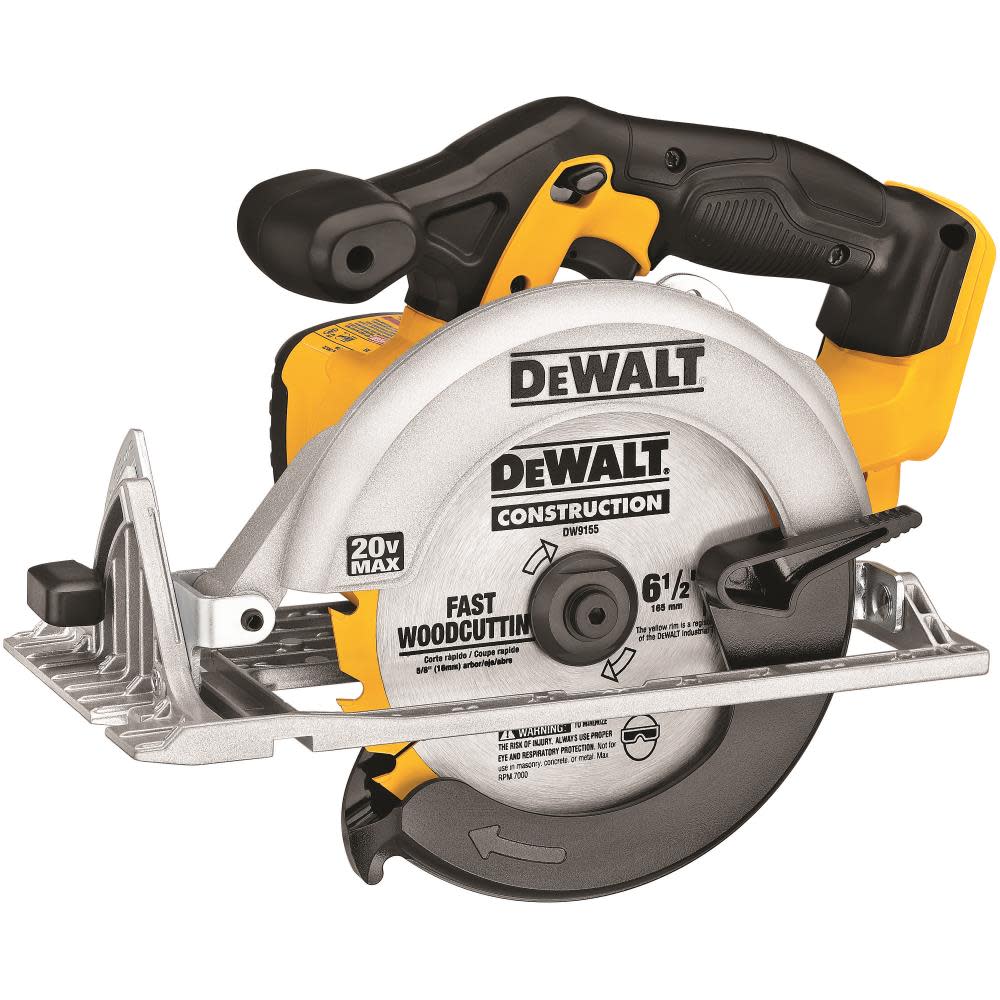 DEWALT 20-Volt Max 6-1/2-in Cordless Circular Saw with Brake and Magnesium Shoe (Bare Tool Only)