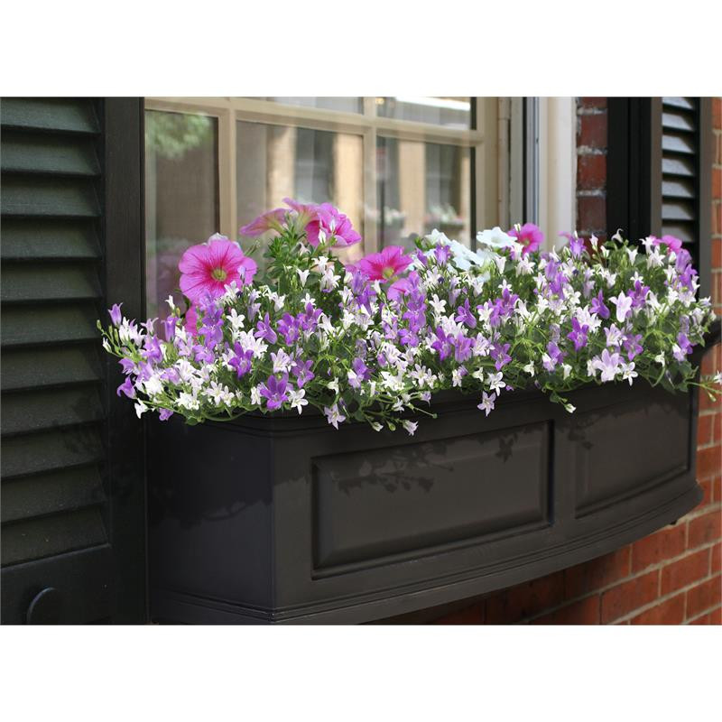 Mayne Nantucket 3ft Weatherproof Traditional Plastic Window Box in White   Traditional   Outdoor Pots And Planters   by Homesquare  Houzz