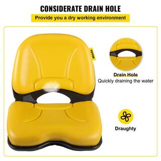 VEVOR Universal Tractor Seat Industrial High Back PVC Lawn  Garden Mower Seat Replacement Steel Frame Forklift Seat in Yellow GBZYHSYJZTRACOHQNV0