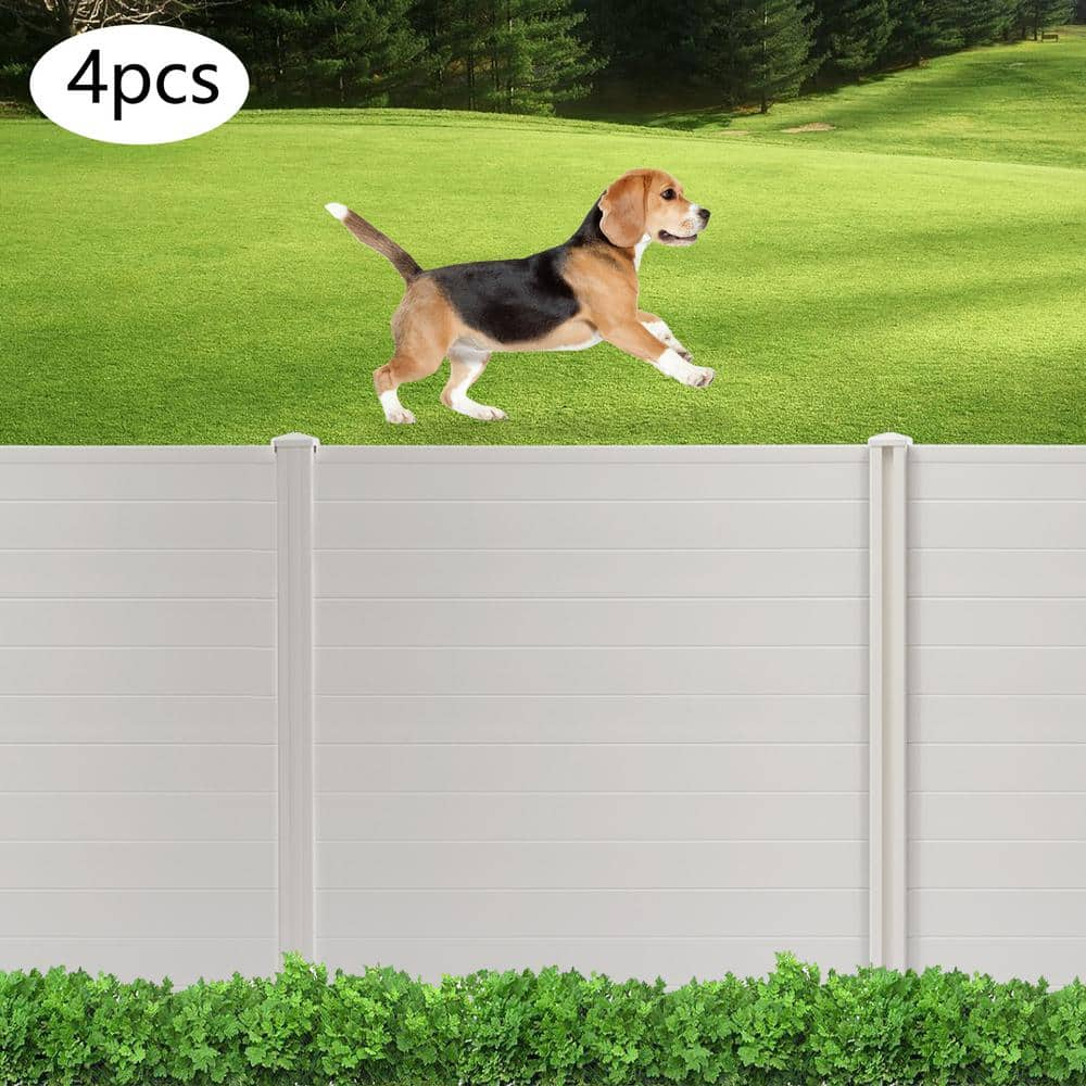 YIYIBYUS 48 in. White PVC Vinyl Outdoor Freestanding Privacy Screen Panel Metal Garden Fence (4-Pack) YLYOBZ8DWDZJ8