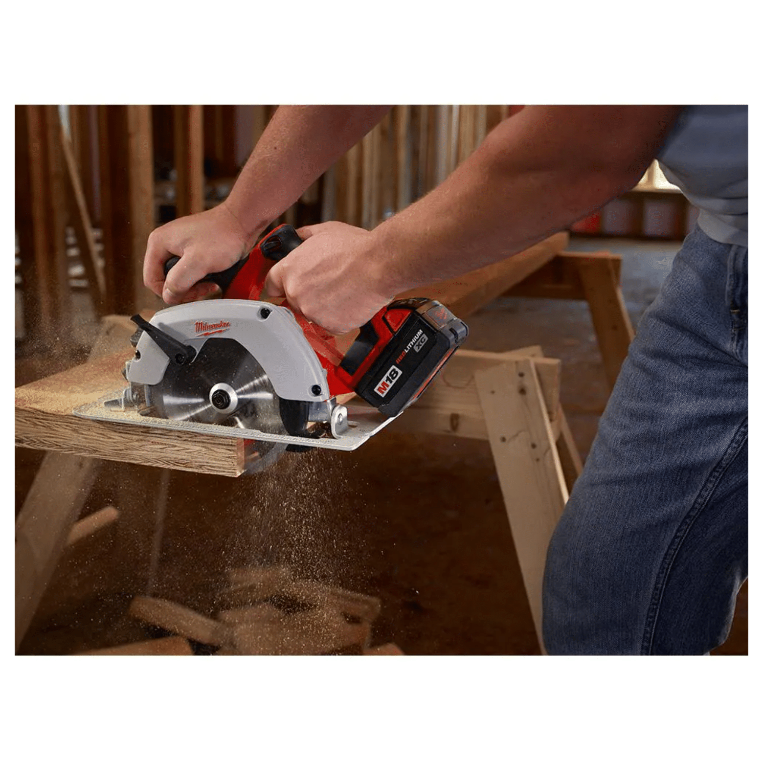 Milwaukee M18 18-Volt Lithium-Ion Cordless 6-1/2 in. Circular Saw， Tool-Only (2630-20)