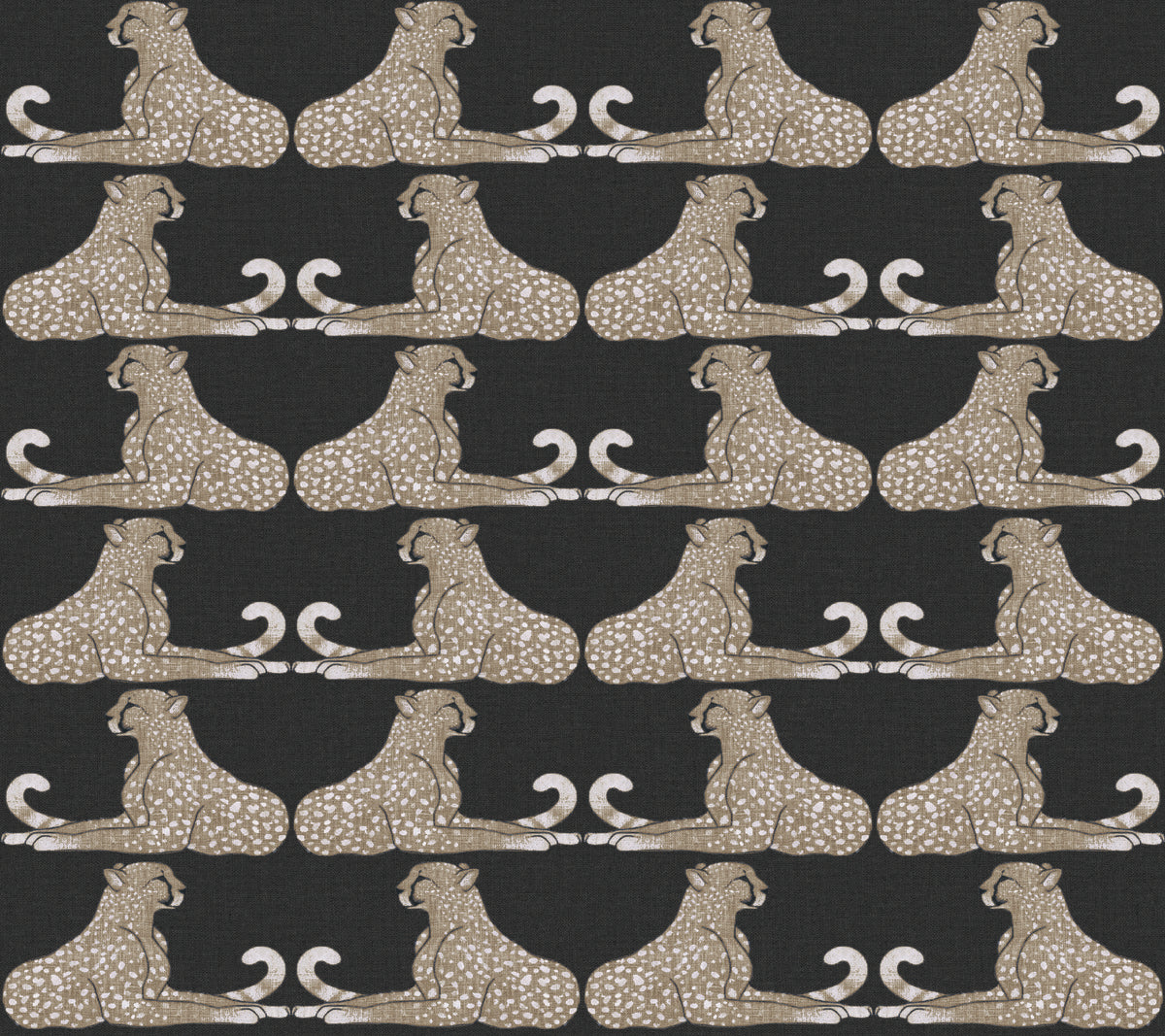 Sample Reclining Cheetahs Black Peel & Stick Wallpaper