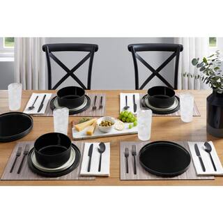 Home Decorators Collection Trenblay Coupe Melamine Dinner Plates in Charcoal Black (Set of 6) TPL1105MDBLK