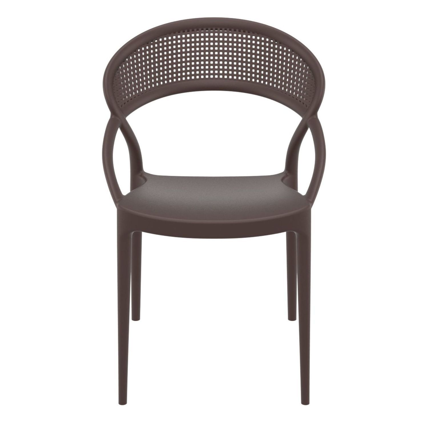 32.25 Brown Mesh Outdoor Patio Round Dining Chair