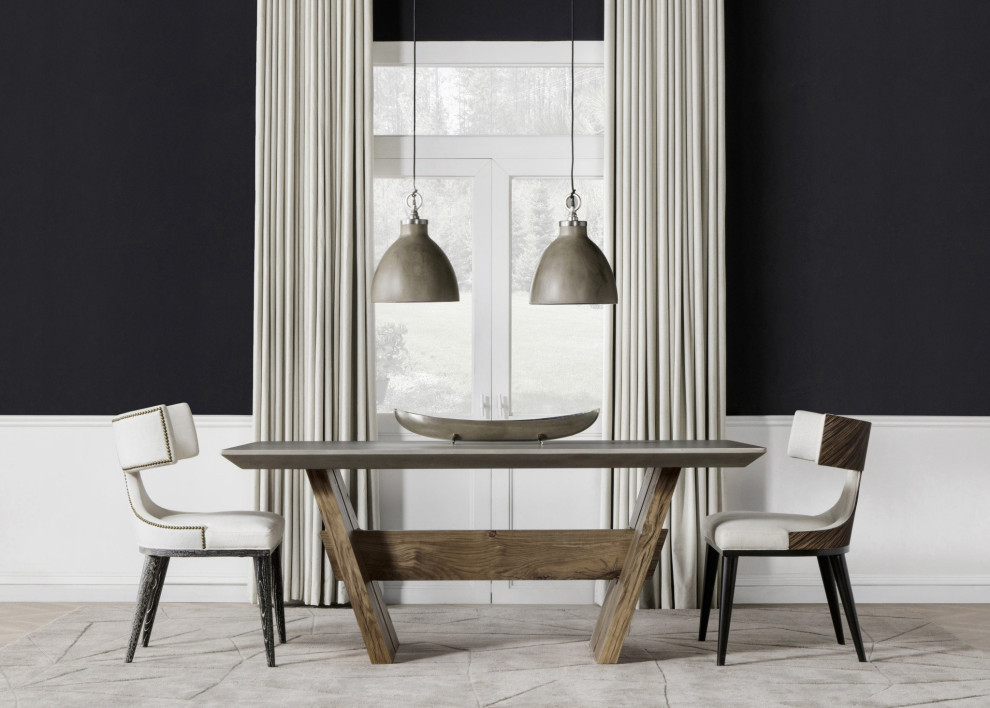 Ross Dining Chair Mezula Oyster/Upholstered Black   Modern   Dining Chairs   by Virgil Stanis Design  Houzz