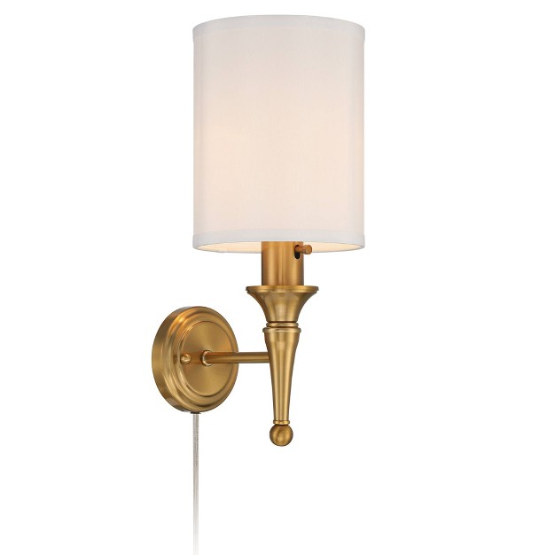 Warm Gold Traditional Plug in Wall Sconce