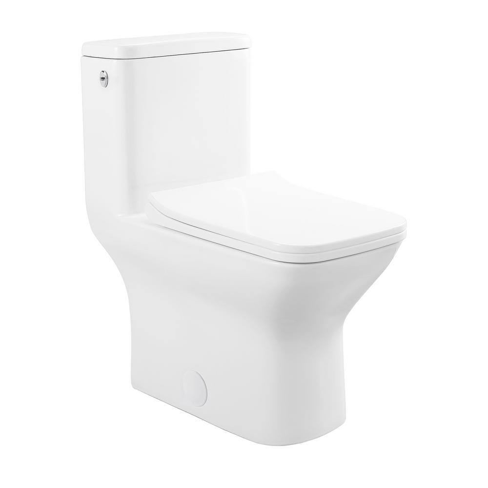 Swiss Madison Carre 1-piece 1.11.6 GPF Dual Touchless Flush Elongated Toilet in White SM-1T264