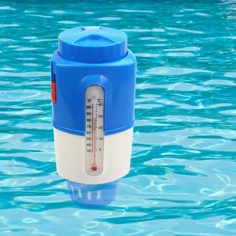 Flantor Floating Pool Chlorine Dispenser - for Chemical Tablets Fits 3" Tabs Bromine Holder Blue