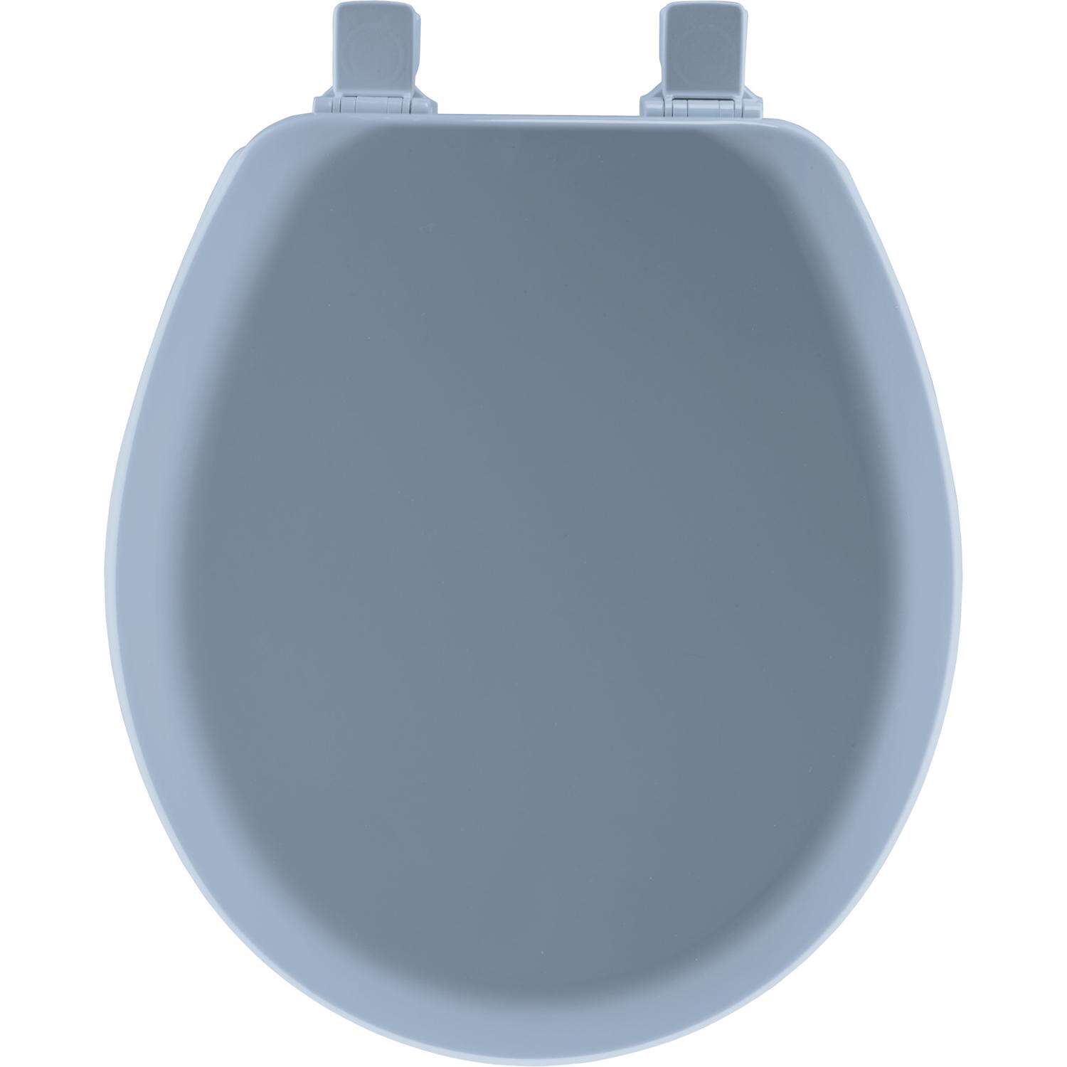 Mayfair by Bemis Cameron Round Blue Enameled Wood Toilet Seat