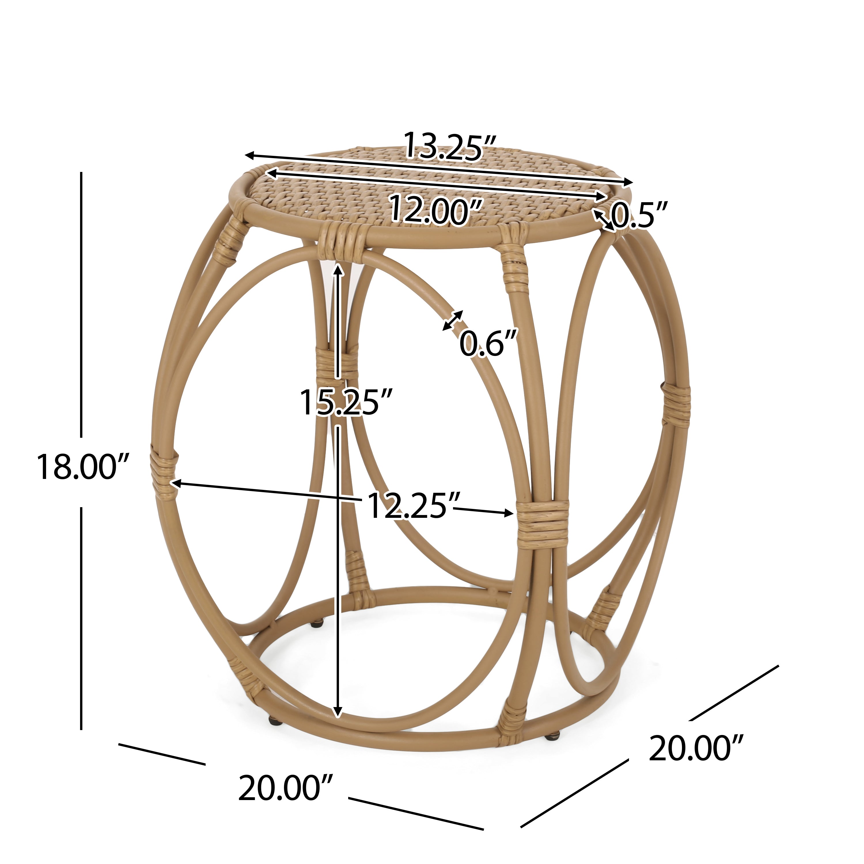 Coston Outdoor Wicker Side Table