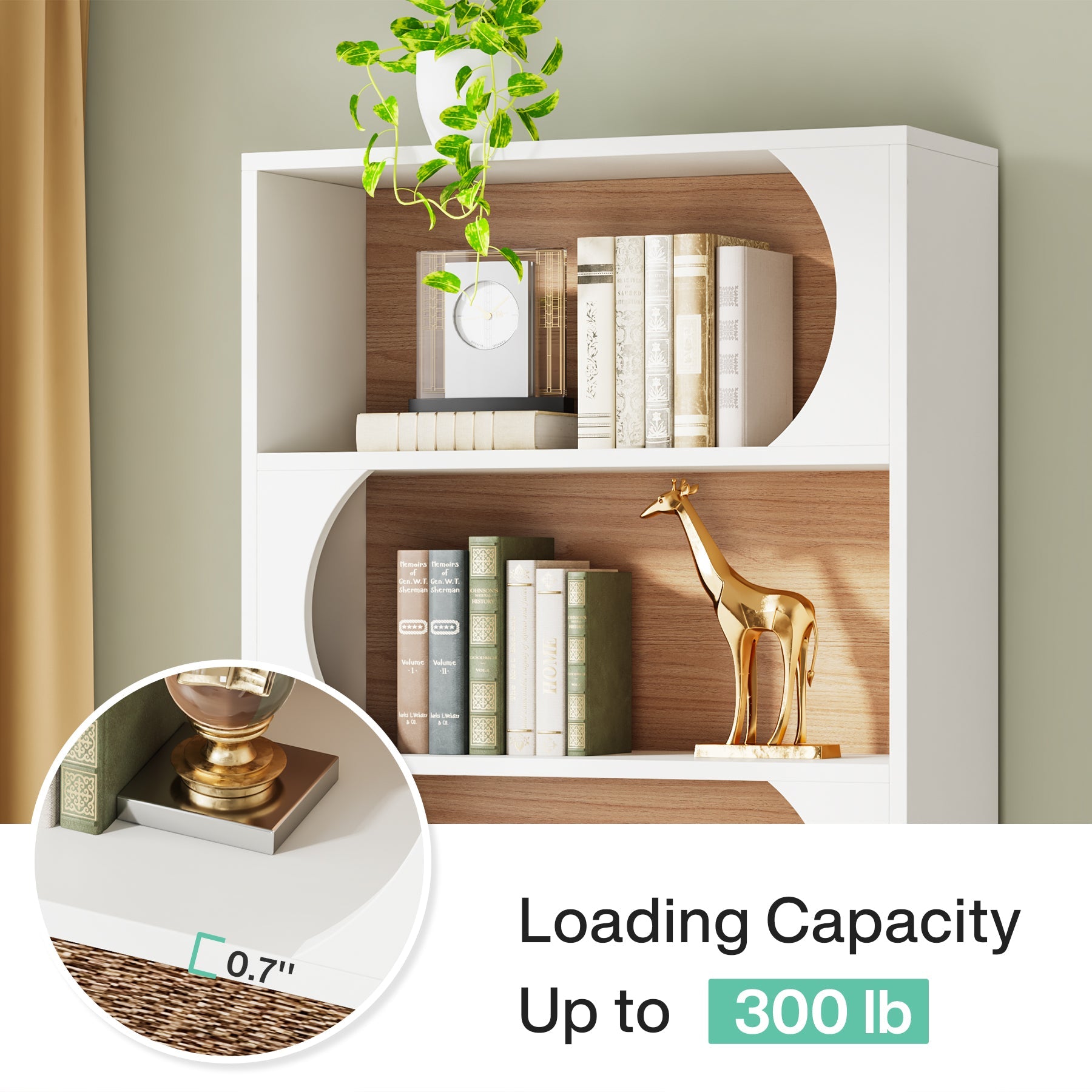 5-Tier Bookcase, 71 Wood Etagere Bookshelf with Storage Shelves