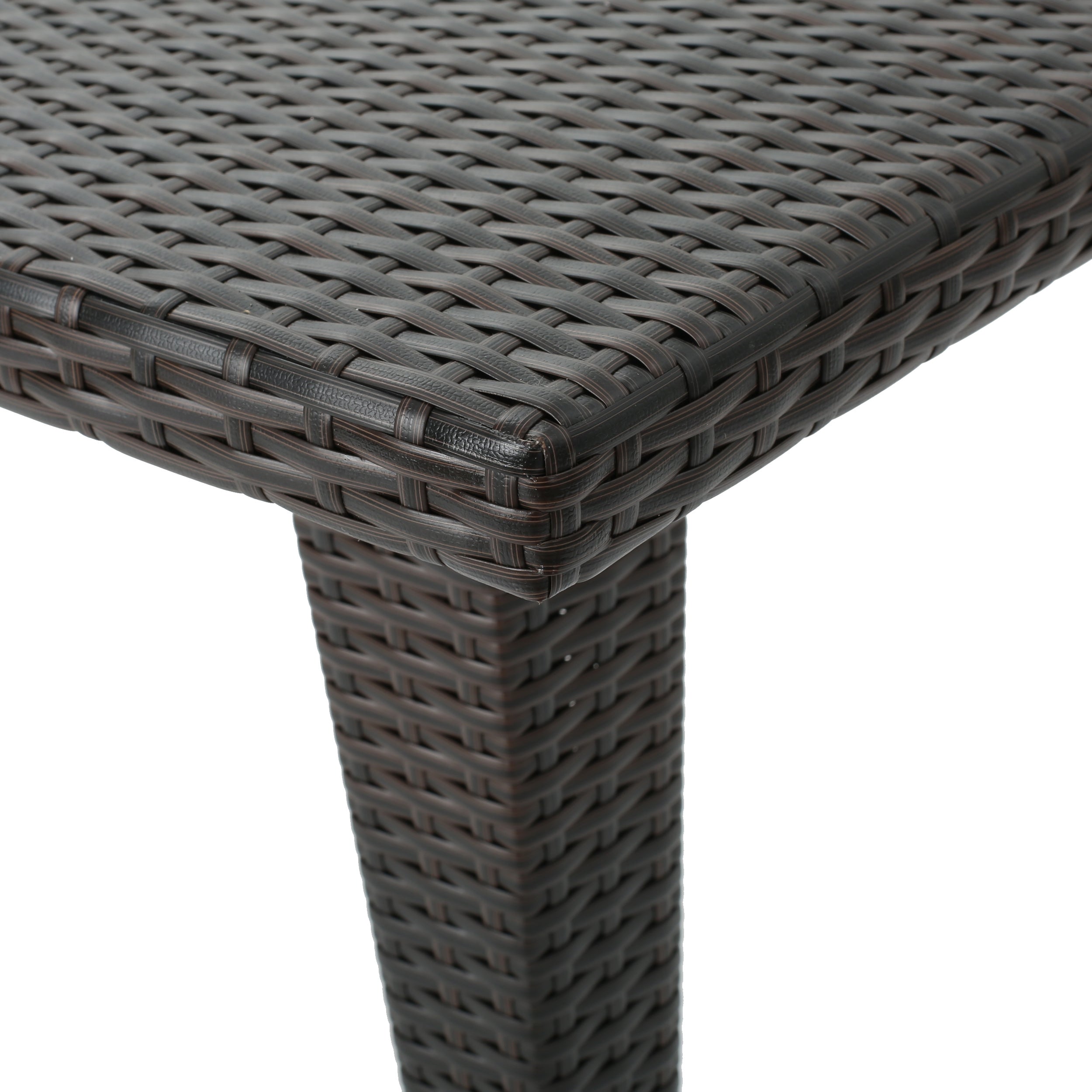 Wiren Contemporary Outdoor Brown Color PEWicker Square Table