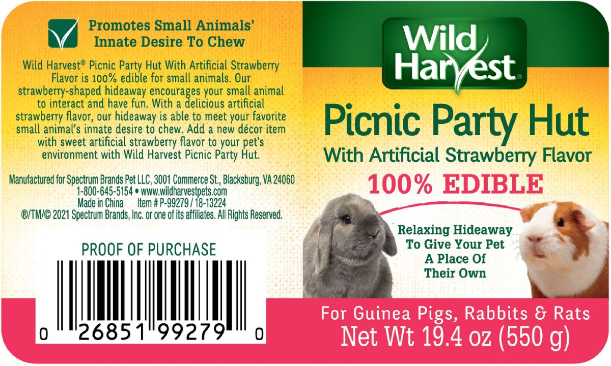 Wild Harvest Picnic Party Hut Strawberry Small Pet Treat