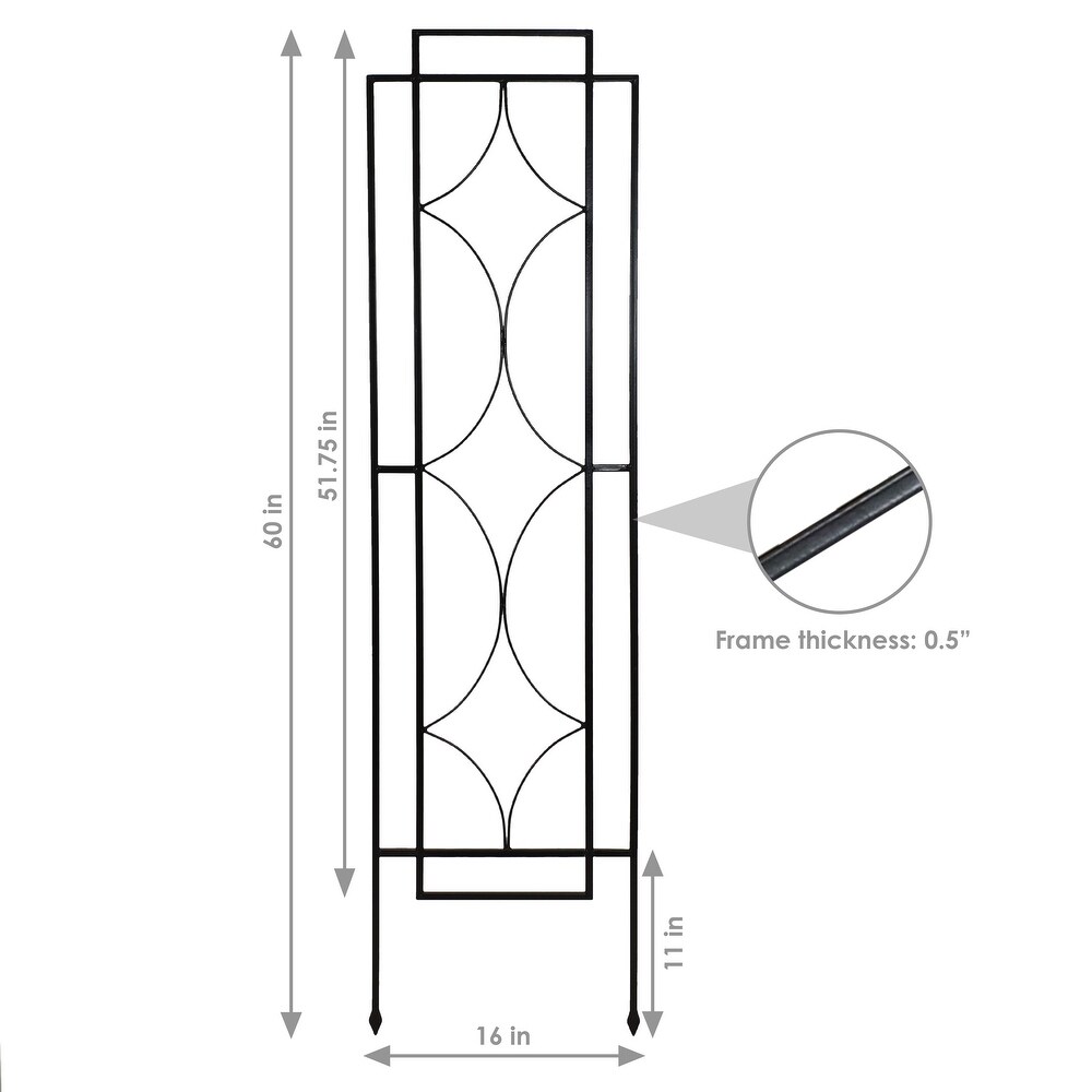 Sunnydaze Set of 2 Chic Diamonds Design Steel Garden Plant Trellis