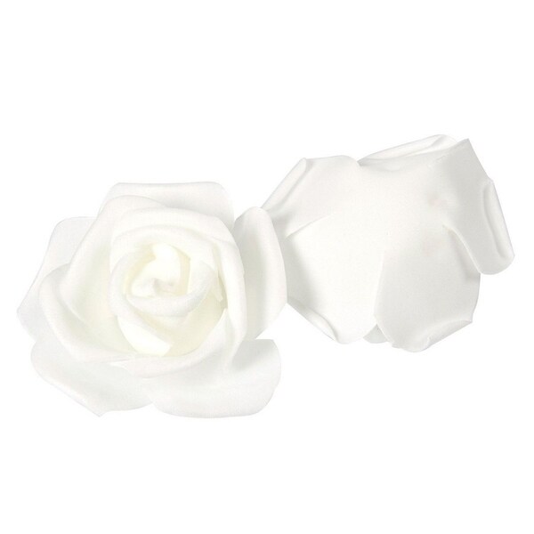 100Pack White Rose Artificial Flower Heads for Wedding Party Home Decorations