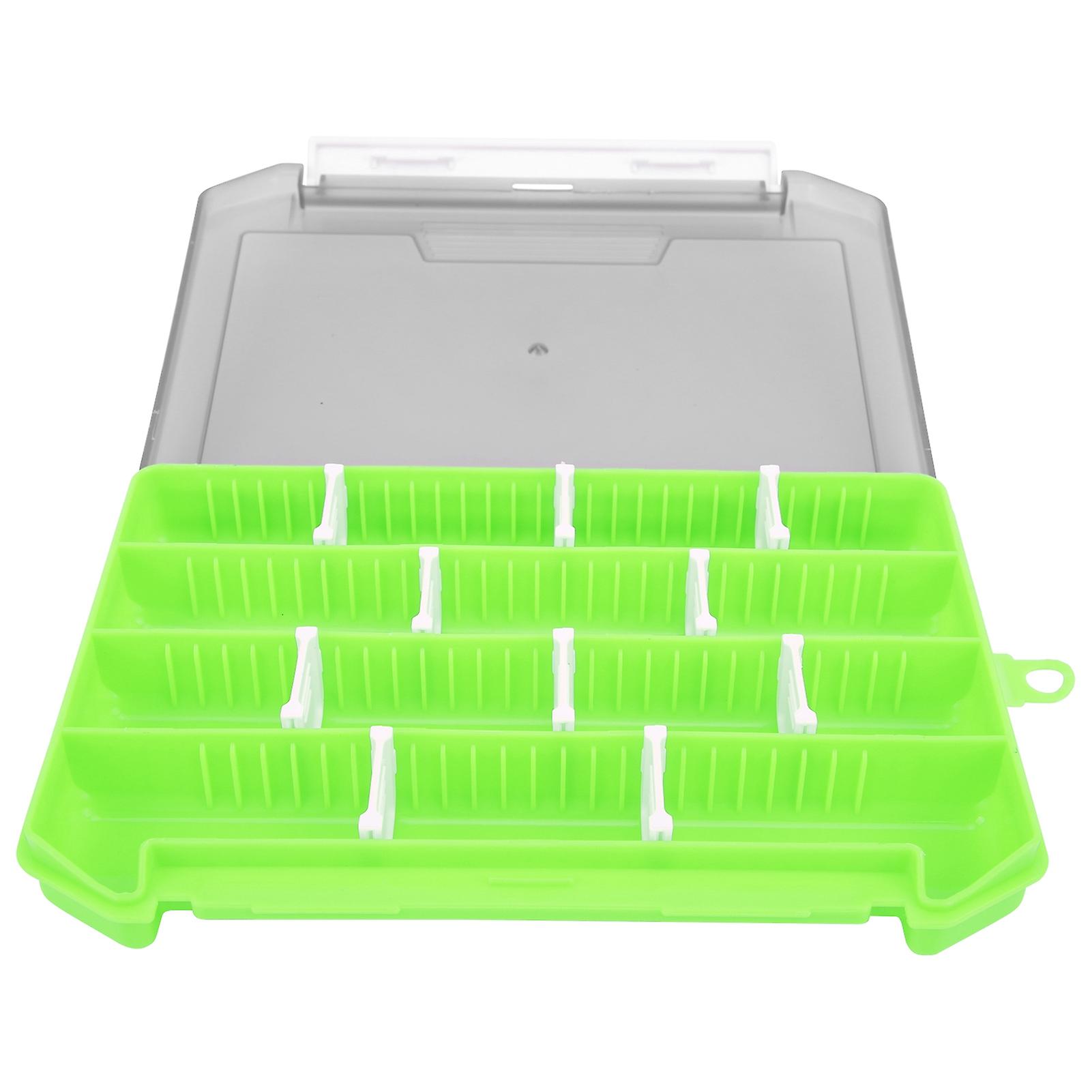 Singlelayer Insert Lure Box Fishing Tackle Box Fake Bait Storage With Removable Dividers(green )