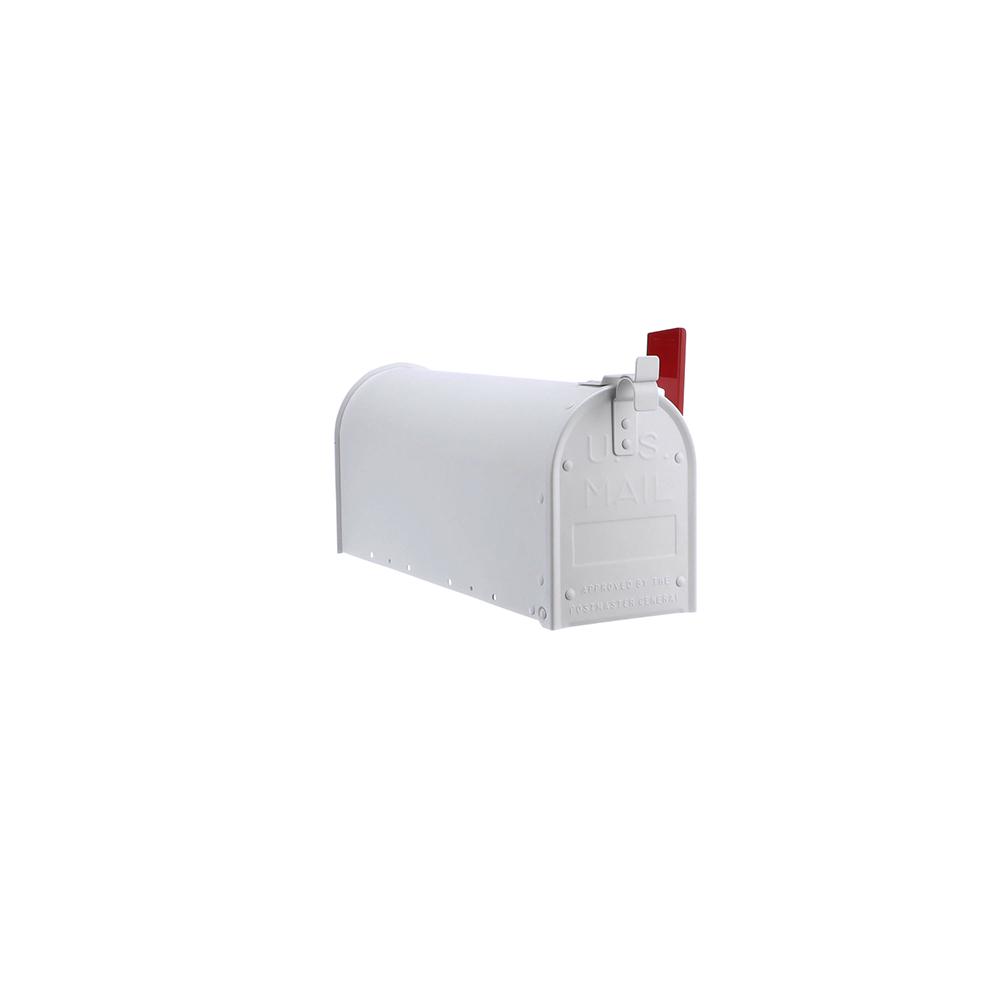 Gibraltar Mailboxes Admiral Medium， Aluminum， Post-Mount Mailbox， Textured White， ADM11W01