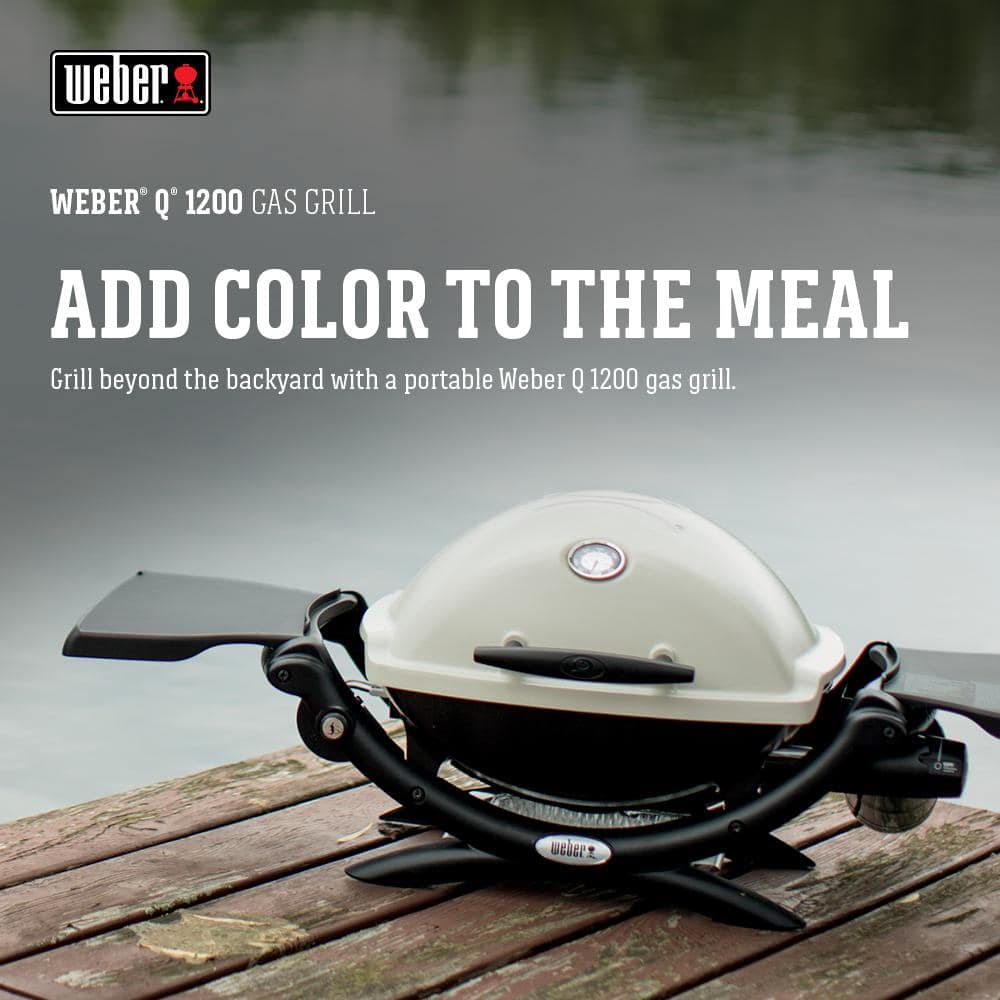 Weber Q 1200 1-Burner Portable Tabletop Propane Gas Grill in Red with Built-In Thermometer 51040001