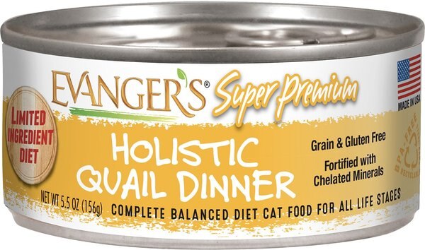 Evanger's Super Premium Quail Dinner Grain-Free Canned Cat Food