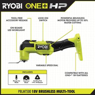 RYOBI ONE+ HP 18V Brushless Cordless Combo Kit (3-Tool) with (2) HIGH PERFORMANCE Batteries Charger and Bag PBLCK303K