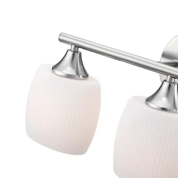 20.4 in. 3-Light Vanity Light with Brush Nickle finish and frosted opal glass