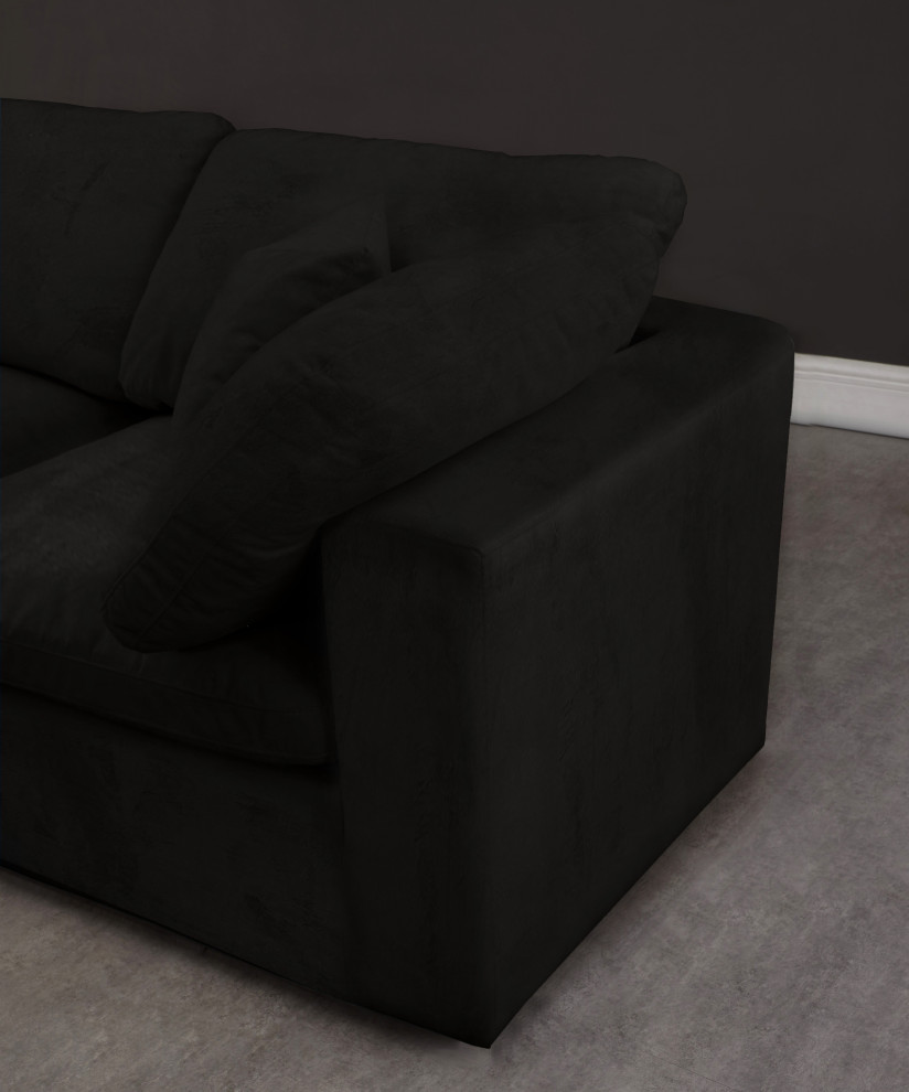 Cozy Velvet Upholstered Comfort Modular Sofa   Transitional   Sectional Sofas   by Meridian Furniture  Houzz