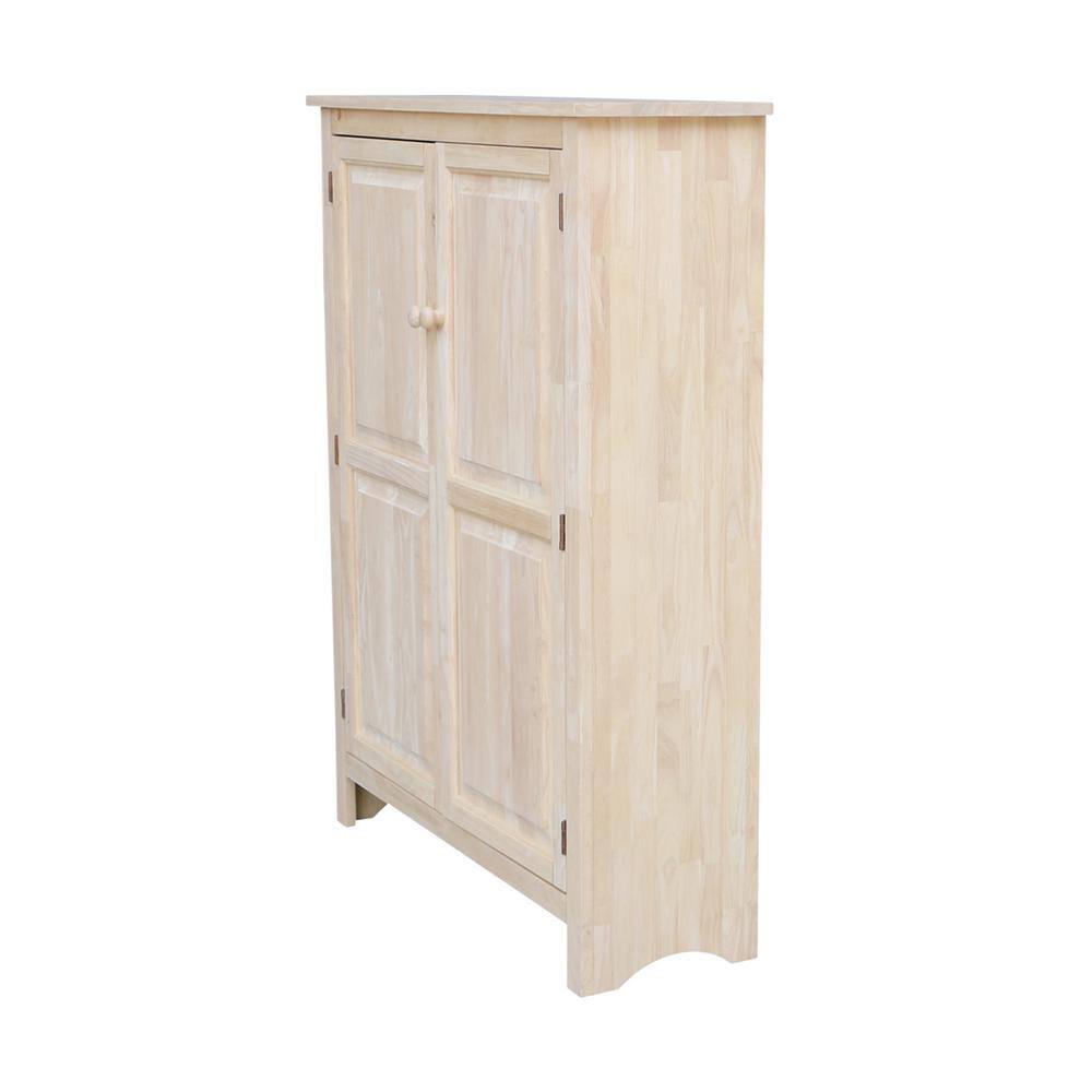 International Concepts 51 in. H Solid Wood Pantry in Unfinished Wood CU-167