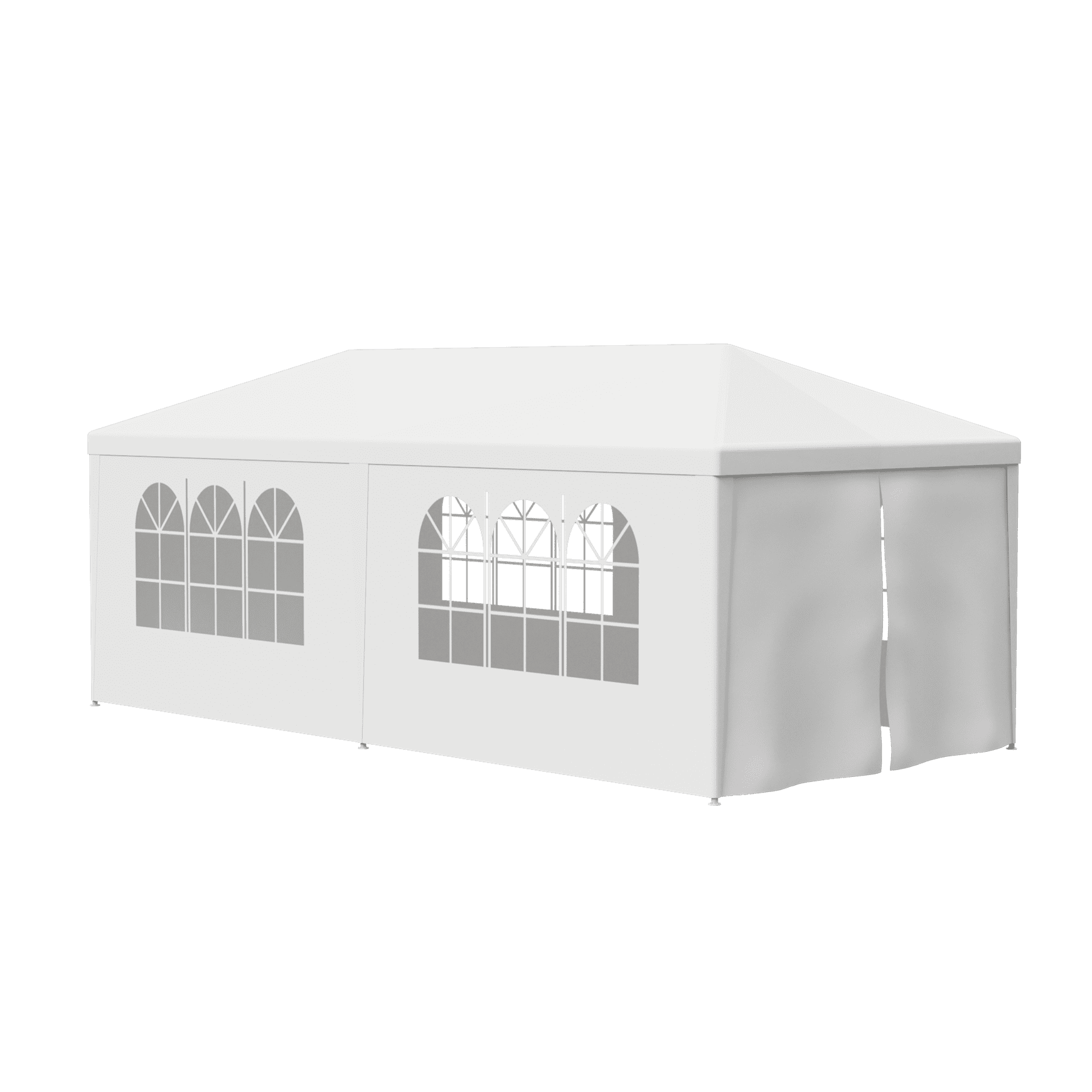 ZENY Outdoor Wedding Party Tent Gazebo Canopy White 4 Walls W/Windows + 2 Solid Walls 10 x 20'