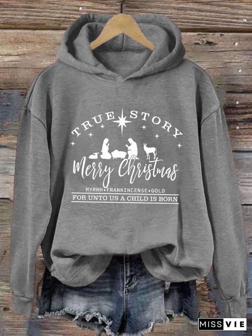 Women's Christian Christmas True Story Lounge Hoodie