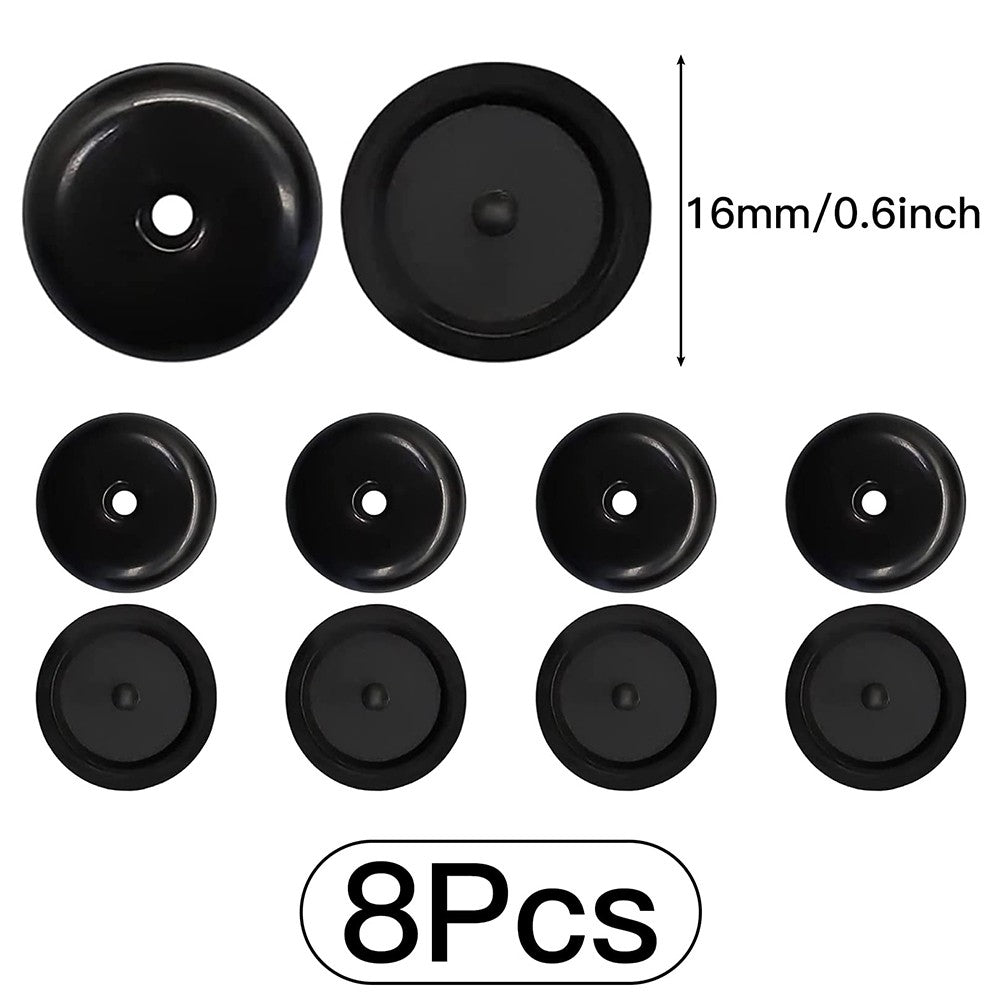 4 Pairs Seat Belt Button Buckle Stop - Universal Fit Stopper Kit Black