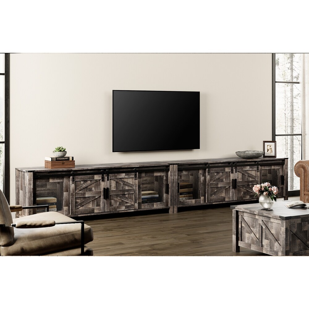 Set of 2 Sliding Barn TV Stand  Entertainment Center for 100\