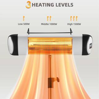 JOMEED 15000-Watt Electric Outdoor Metal Patio Heater with Remote and 3 Heat Settings UP048