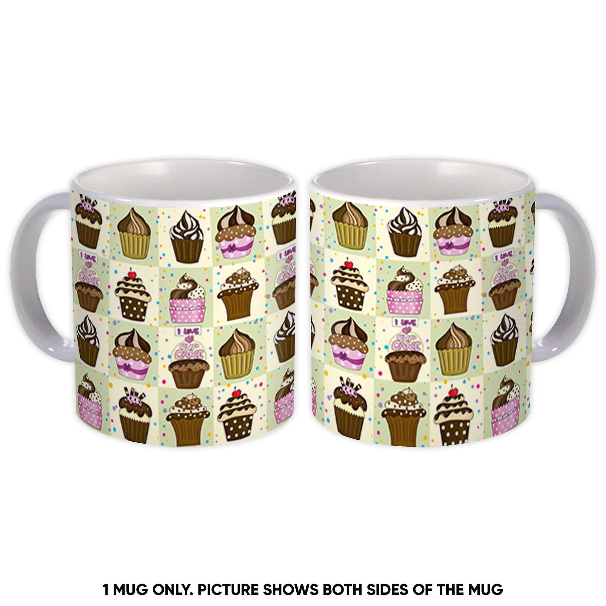 Gift Mug: Chocolate Cupcakes Pattern Seamless